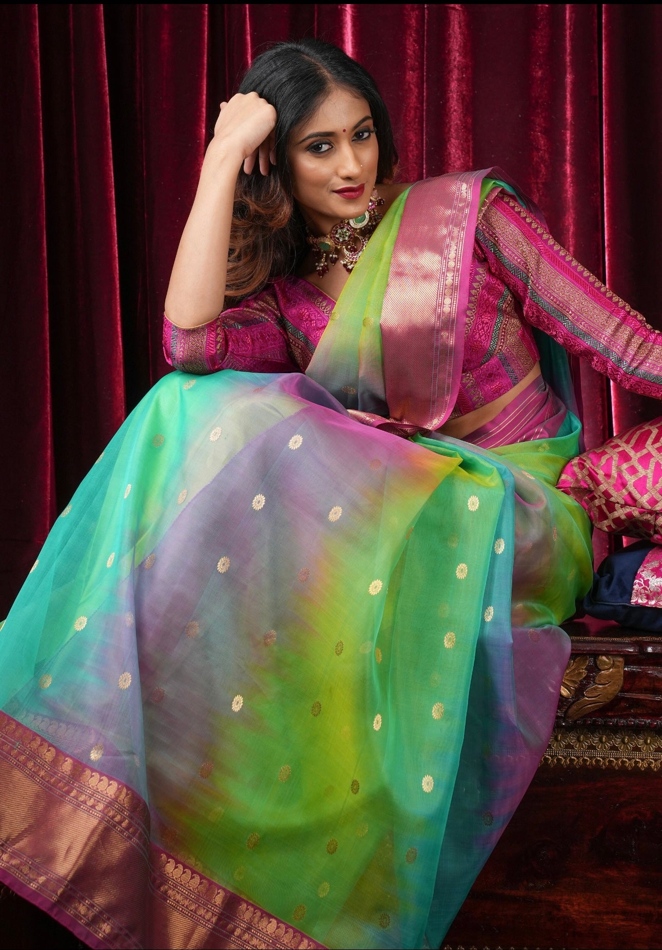 Samandar lahar Chanderi silk zakat border