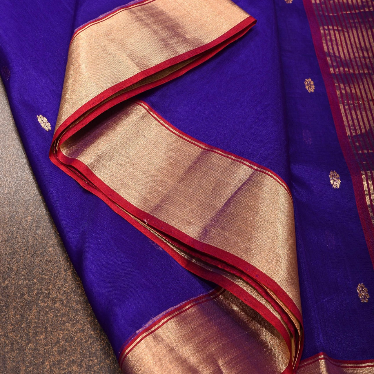 Blue chanderi silk saree