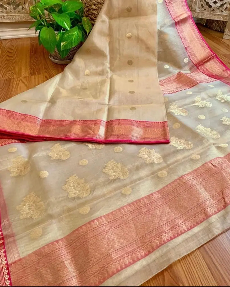 CHANDERI TISSUE SILK SAREE Chanderi saree wala