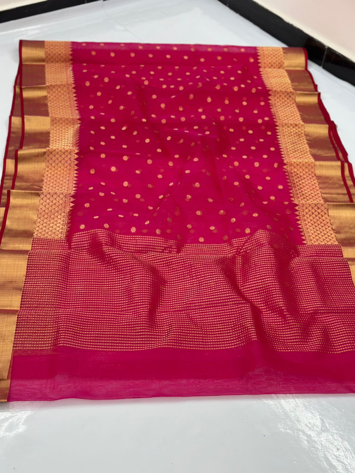 Chanderi pure handwoven silk saree