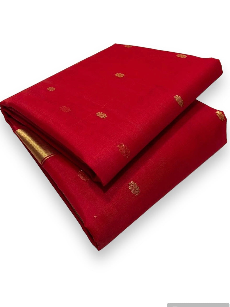 Red colour chanderi silk sarees