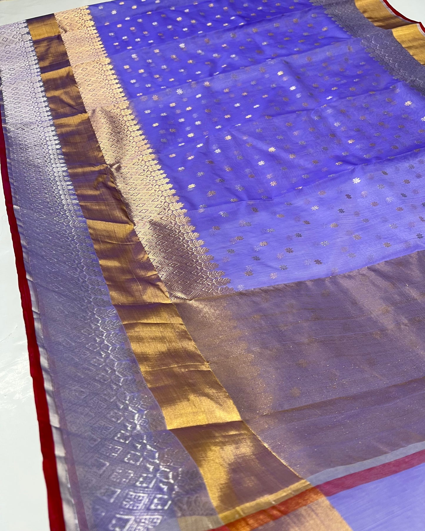 Lavender colour daule border chanderi saree