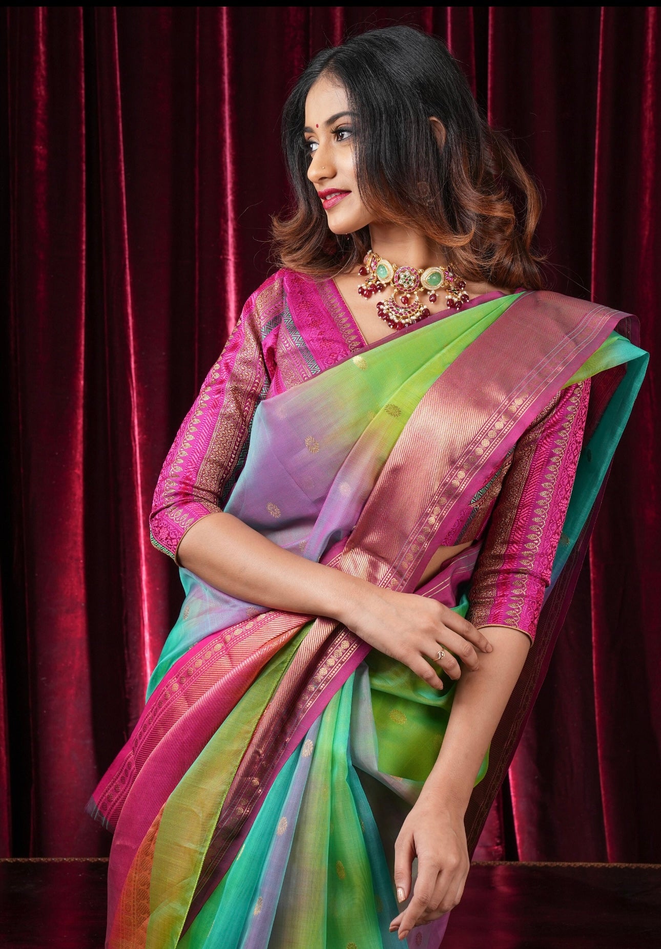 Samandar lahar Chanderi silk zakat border