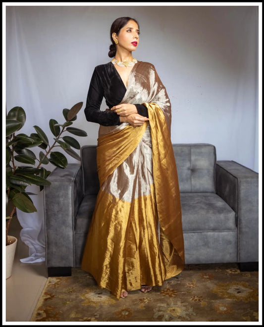 Chanderi tissue silk saree