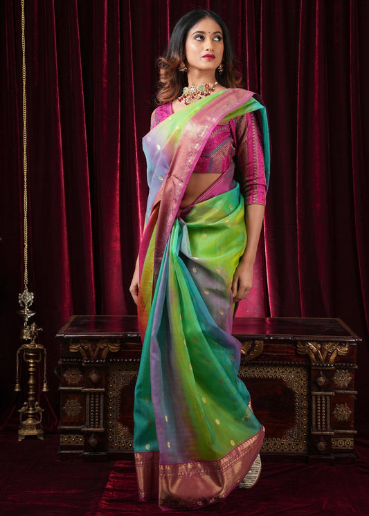 Samandar lahar Chanderi silk zakat border