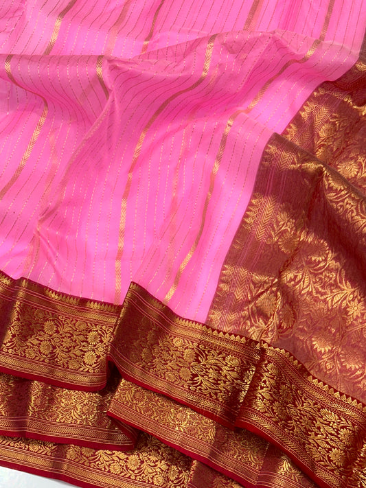 Pink colour chanderi silk saree Chanderi saree wala