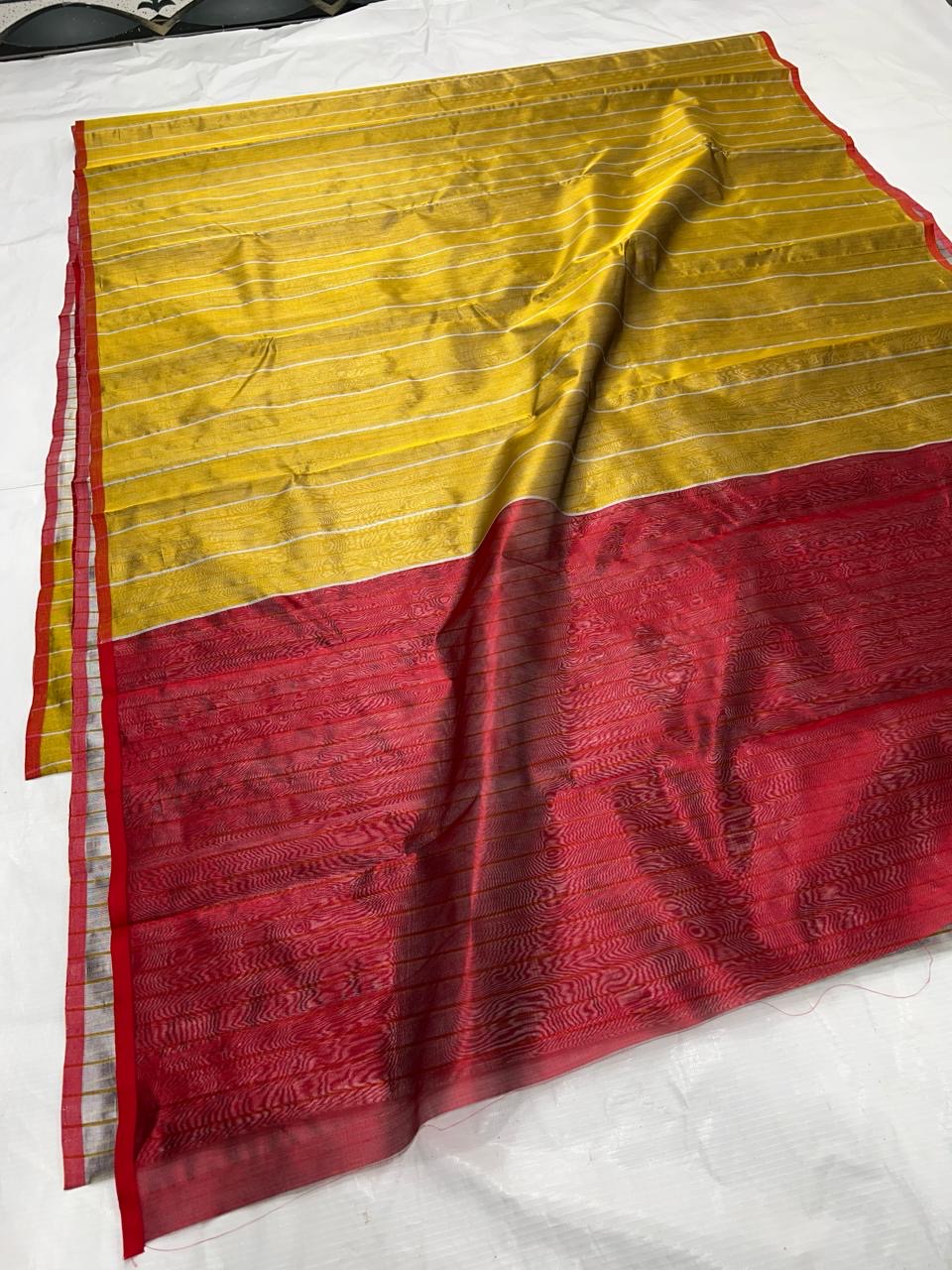 Pure Chanderi fancy silk saree