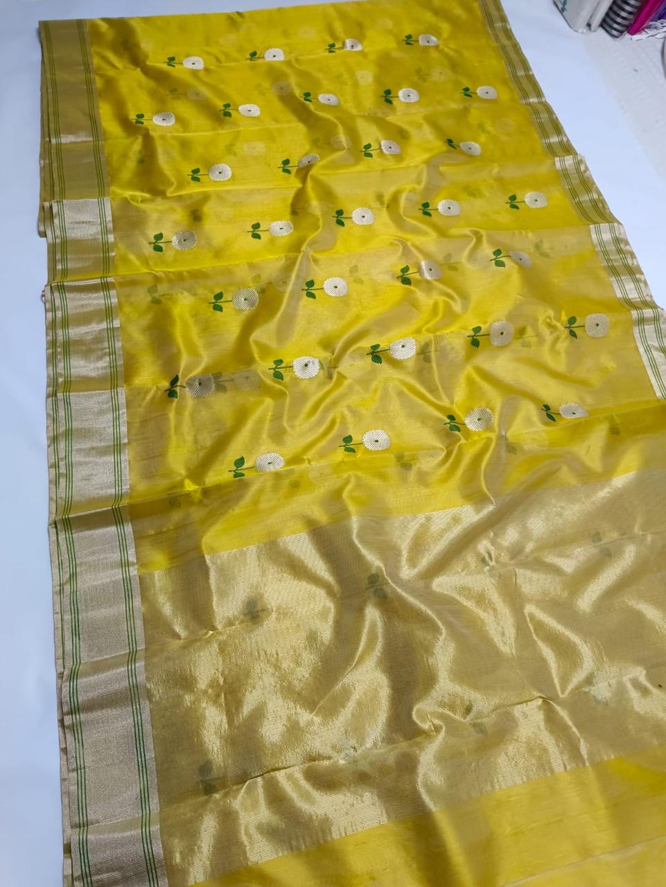 Chanderi mena motif silk sarees