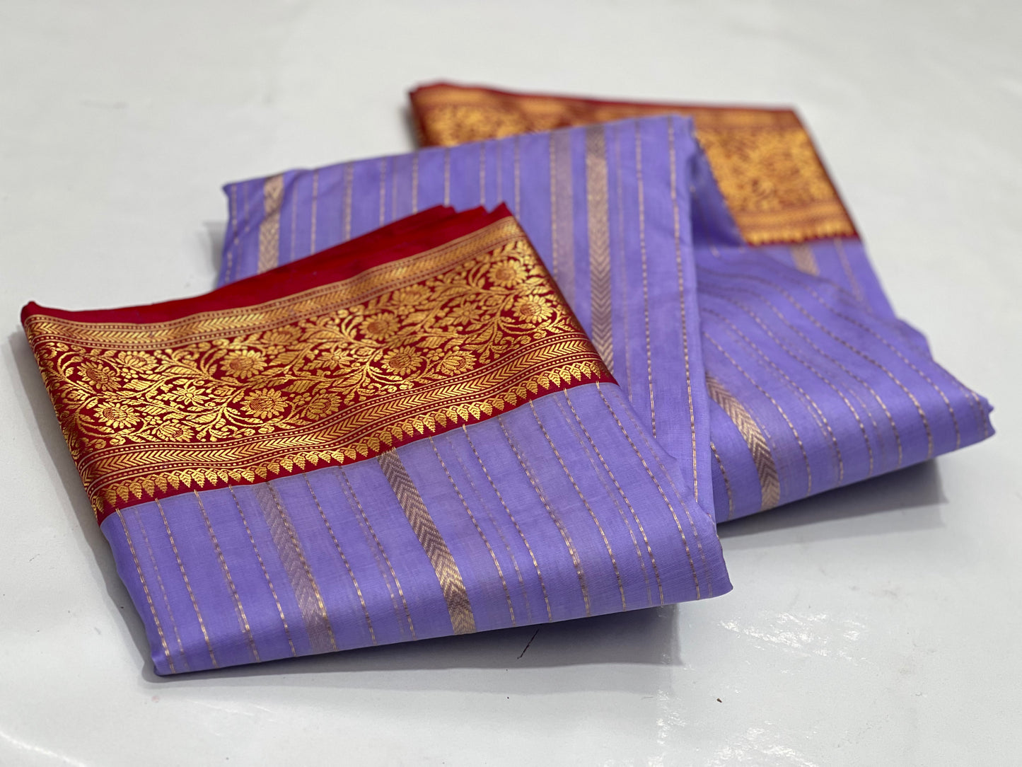 LAVENDER COLOUR CHANDERI SILK SAREE