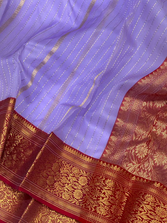 Lavender colour chanderi silk saree|Nakshi border Chanderi saree wala