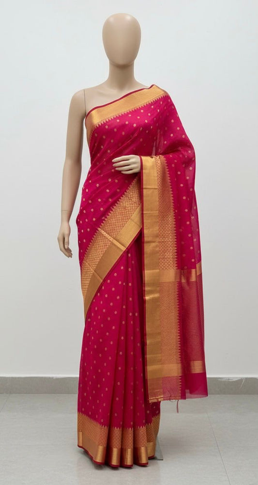 Chanderi pure handwoven silk saree