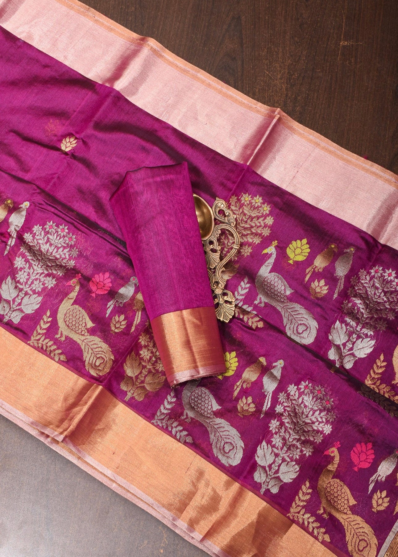 Chanderi handwoven silk saree Chanderi saree wala