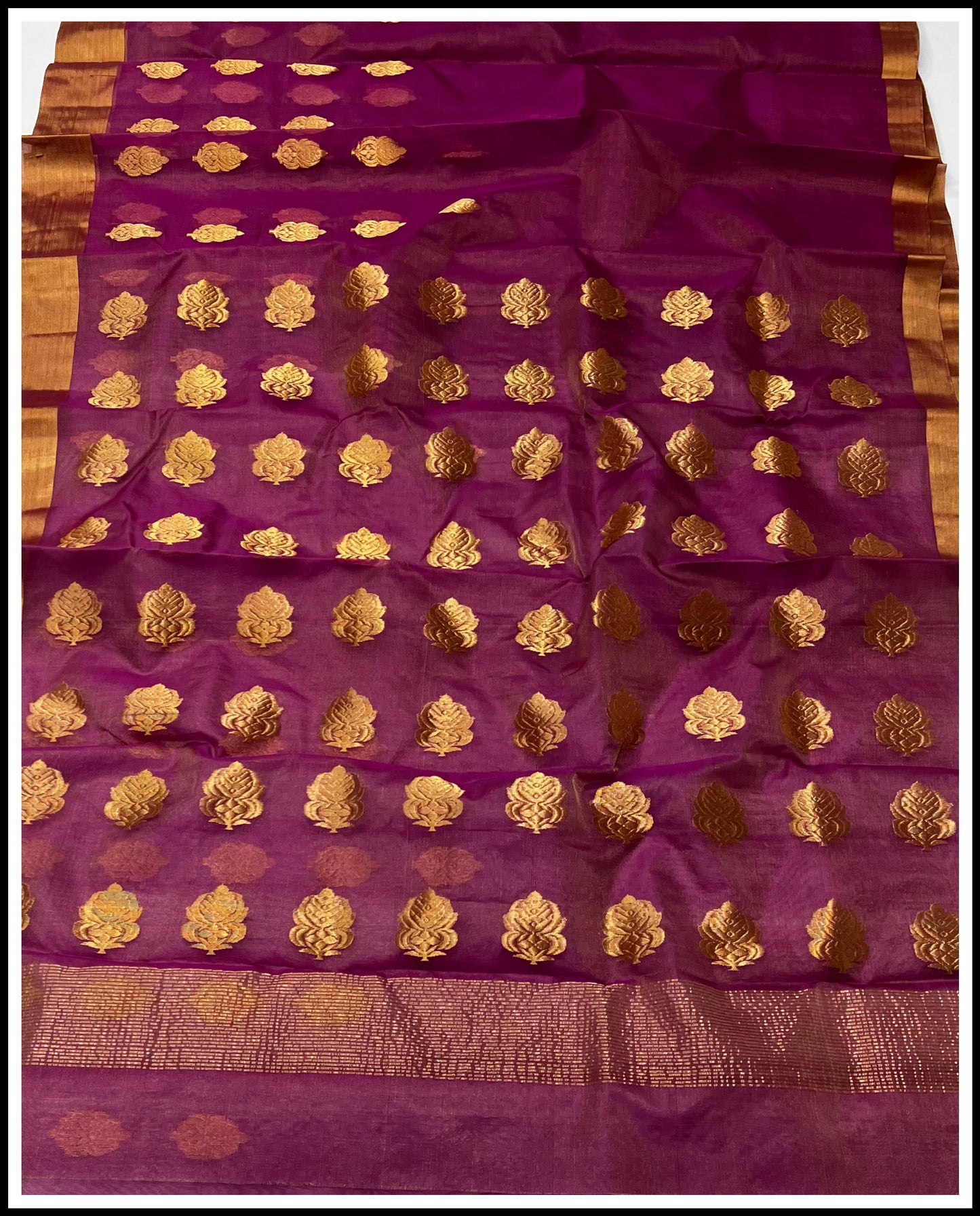 Chanderi tissue silk saree skart border