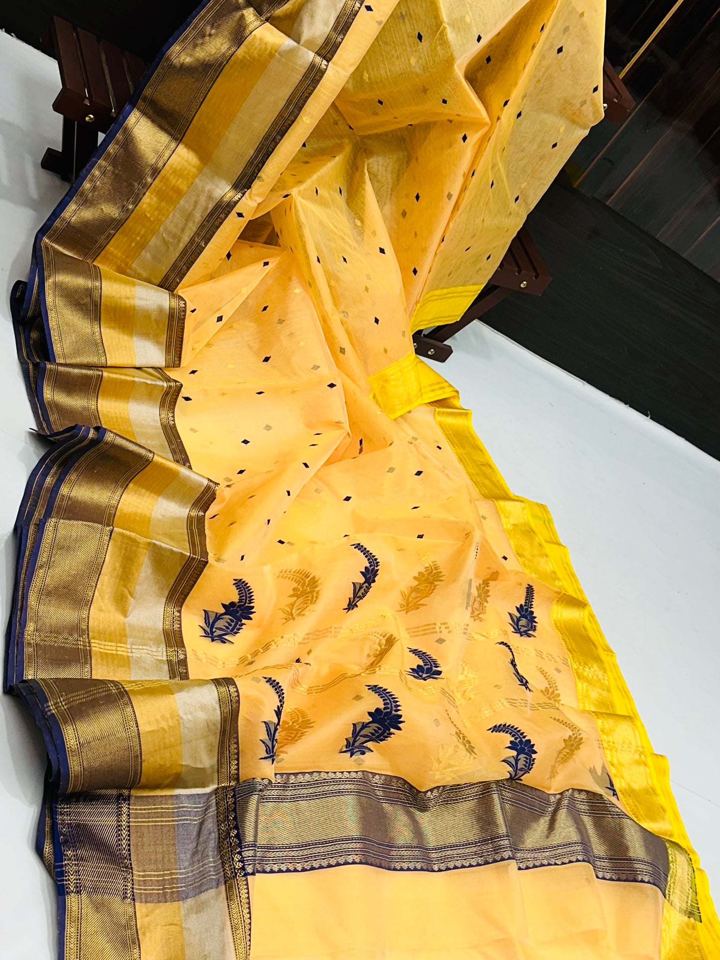 Chanderi pure silk saree rich pallu