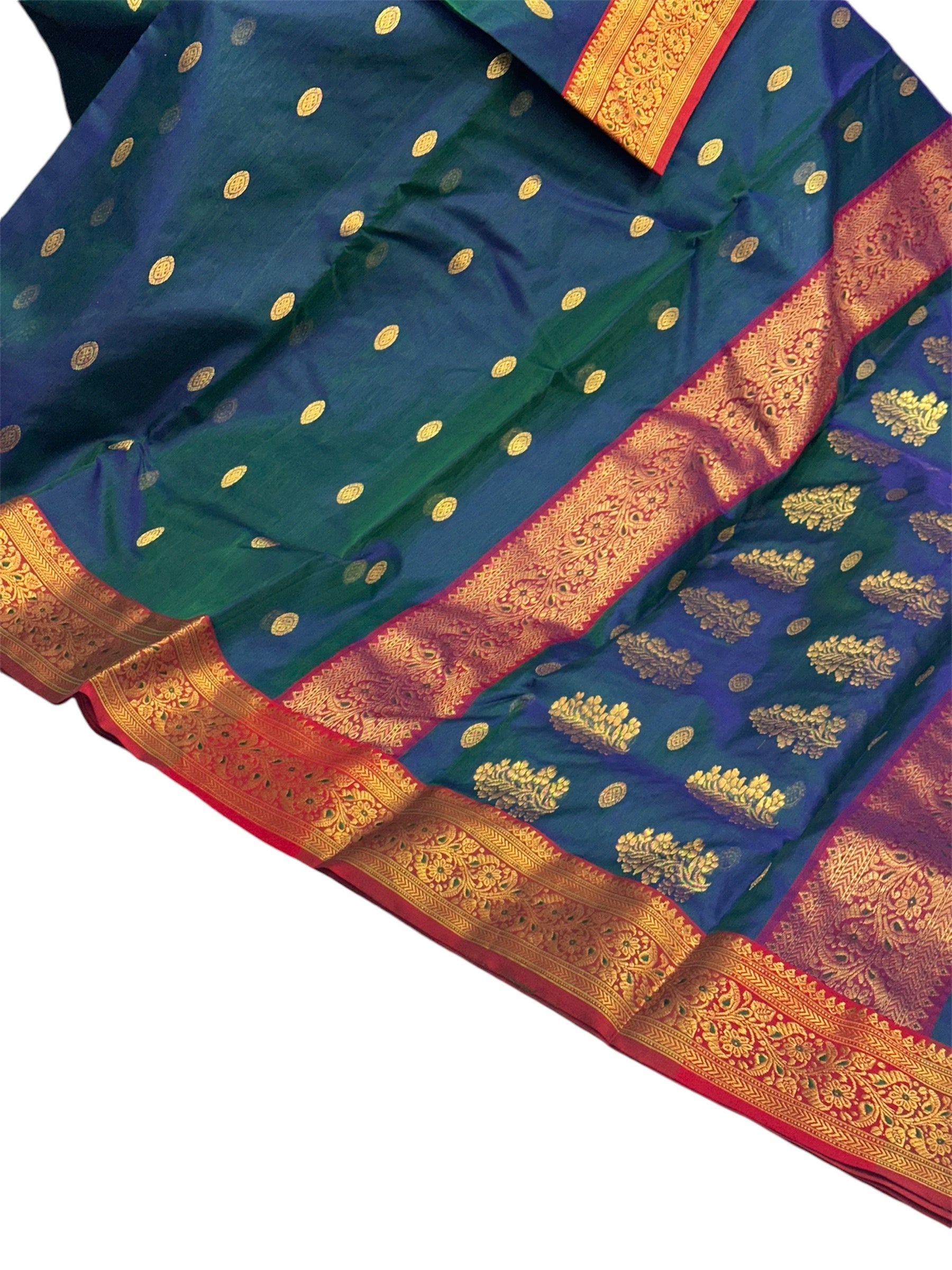 Green saded chanderi saree|Red border|Rich pallu saree Chanderi saree wala