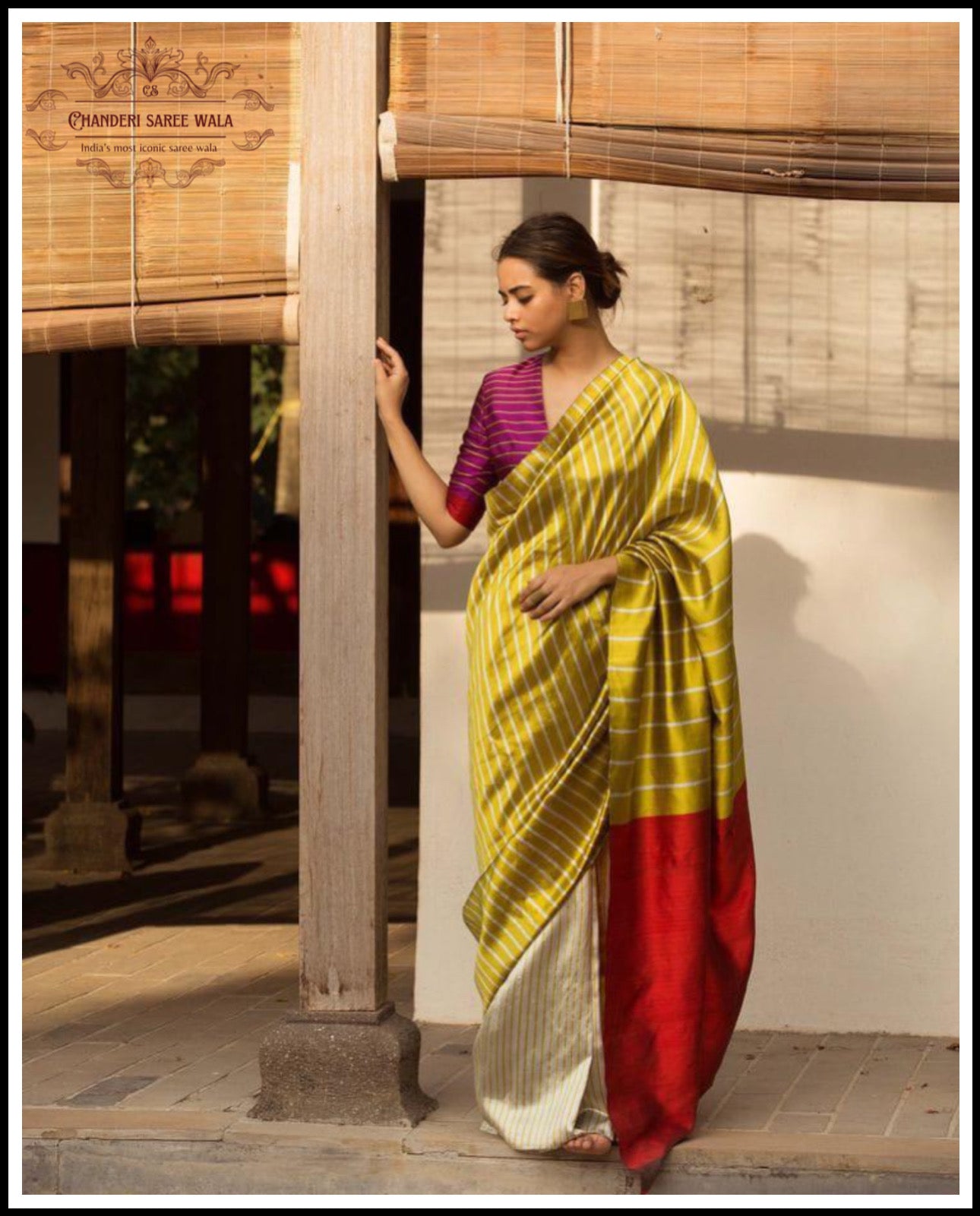 Pure Chanderi fancy silk saree