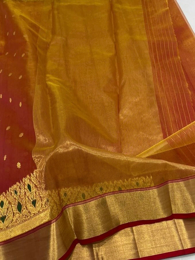 Saded colors mena border saree