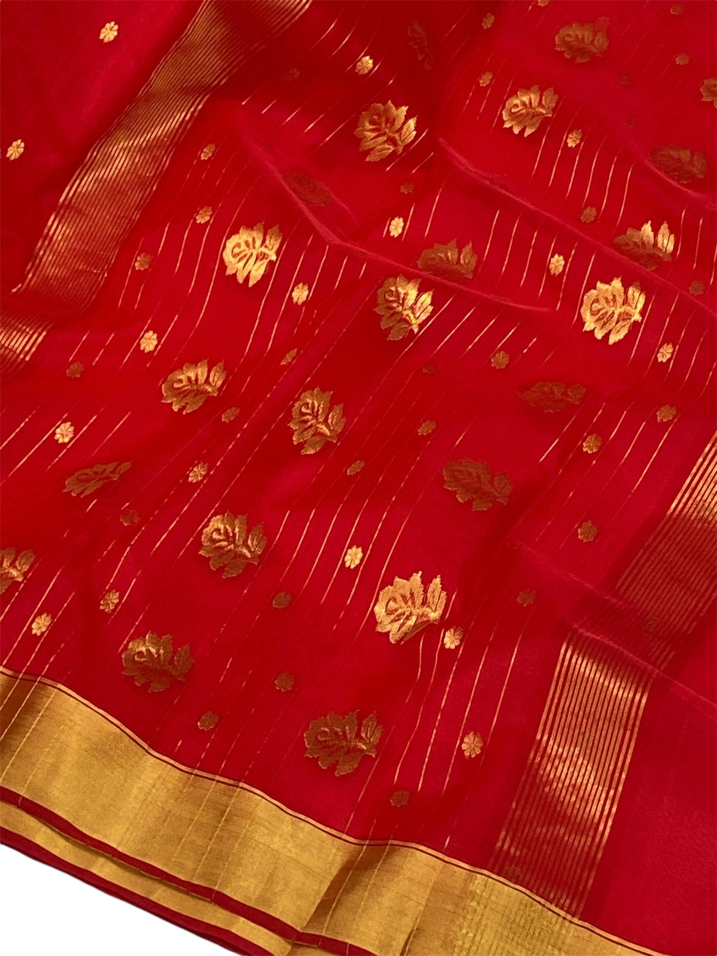 Red colour chanderi silk sarees Chanderi saree wala