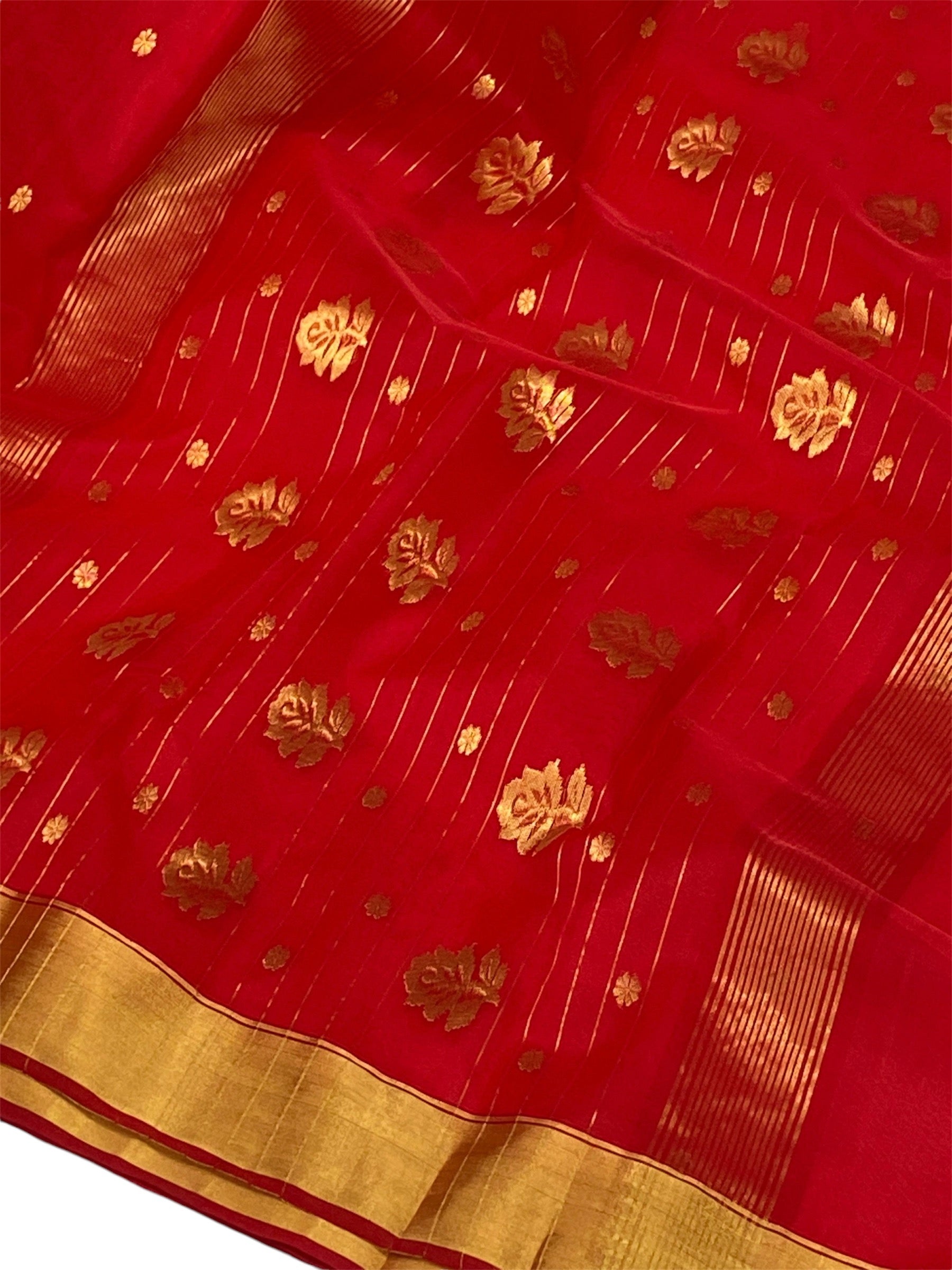 Red colour chanderi silk sarees Chanderi saree wala