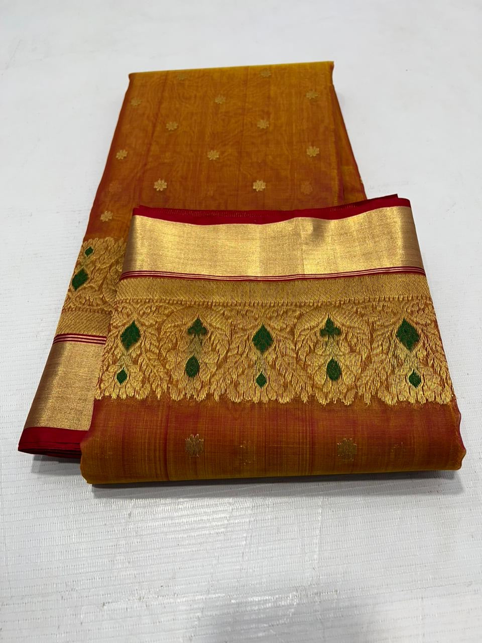 Saded colors mena border saree