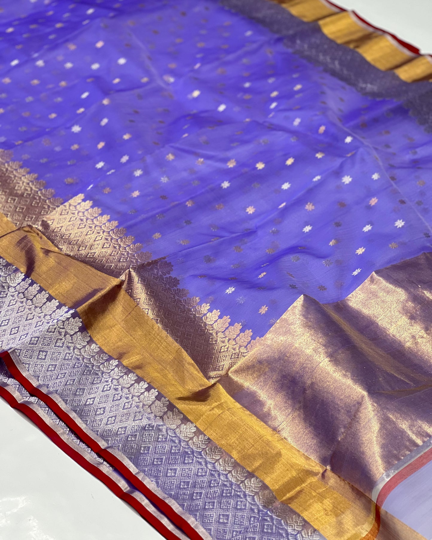 Lavender colour daule border chanderi saree