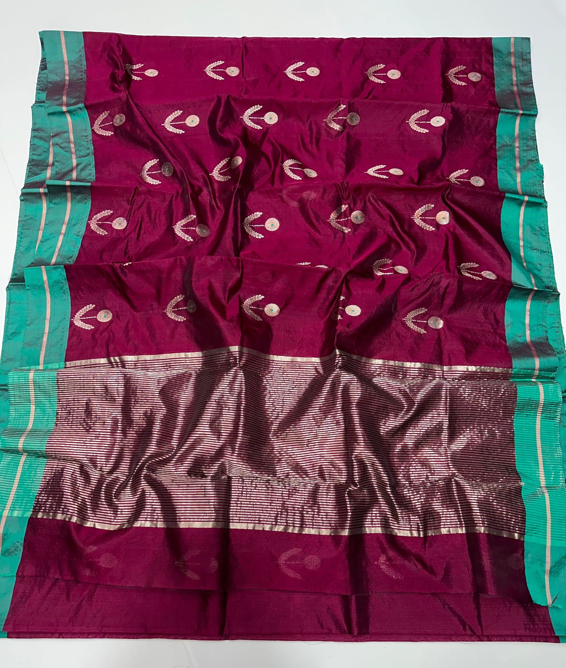 Chanderi handwoven pure silk saree mashru resam border Chanderi saree wala