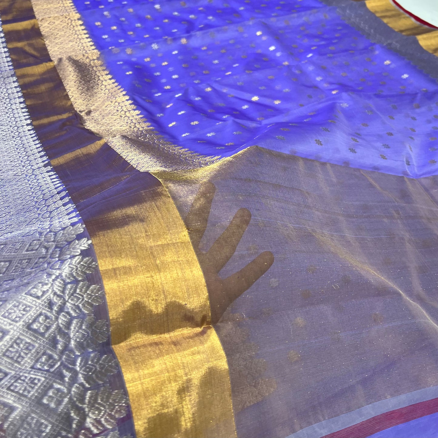 Lavender colour daule border chanderi saree