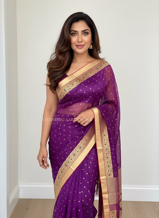 Traditional chanderi silk saree