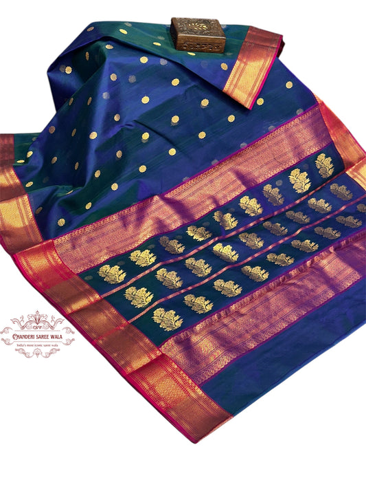 Chanderi handwoven silk saree Chanderi saree wala