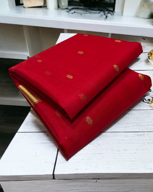 Red colour chanderi silk sarees