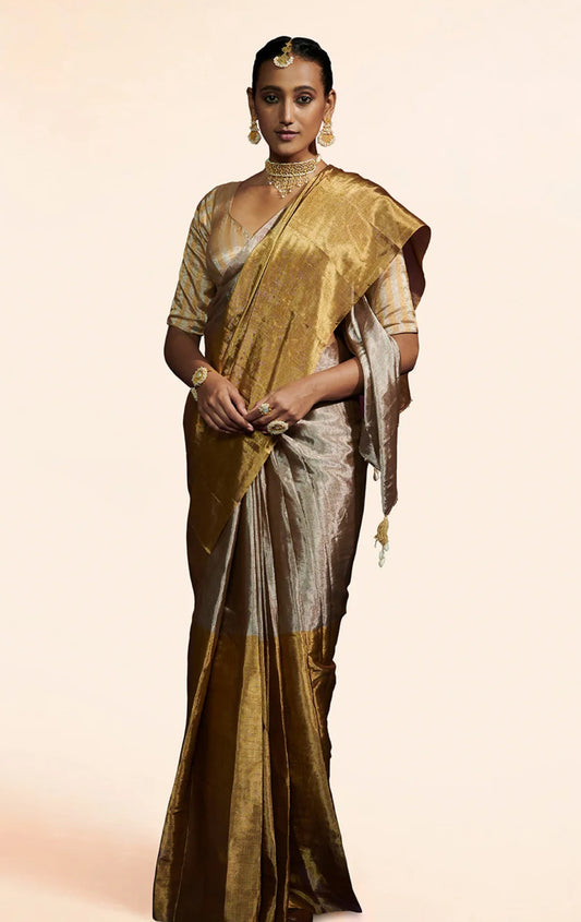 Chanderi tissue silk saree